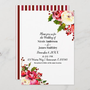 Convites Casamento no inverno moderno do feriado do Natal