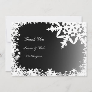 Convites casamento no inverno Negro Obrigado