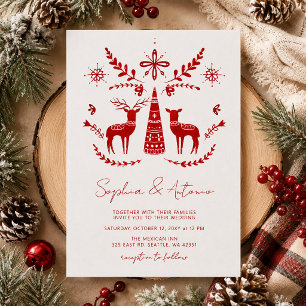 Convites Casamento no inverno Nordic Buck and Doe Woodland
