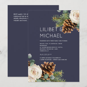 Convites CASAMENTO NO INVERNO ORÇAMENTAL Eucalyptus Rosas v
