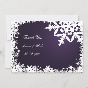 Convites casamento no inverno roxo Obrigado