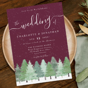 Convites Casamento no inverno Russo de Floresta Moderna