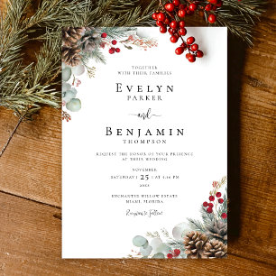 Convites Casamento no inverno Russo de Natal Elegante