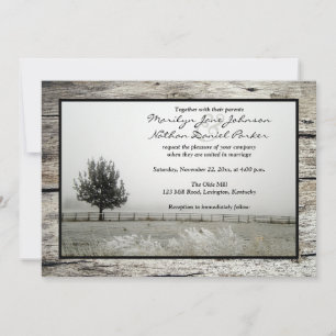Convites Casamento no inverno   Rustic Frost   Névoa   Árvo