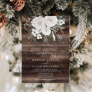 Convites Casamento no inverno Rustic Pine