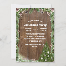 Convites Casamento no inverno Rustic Wood Snowflake