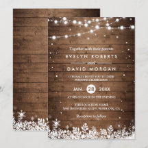 Casamento no inverno Rustic Wood String Luzes Snow