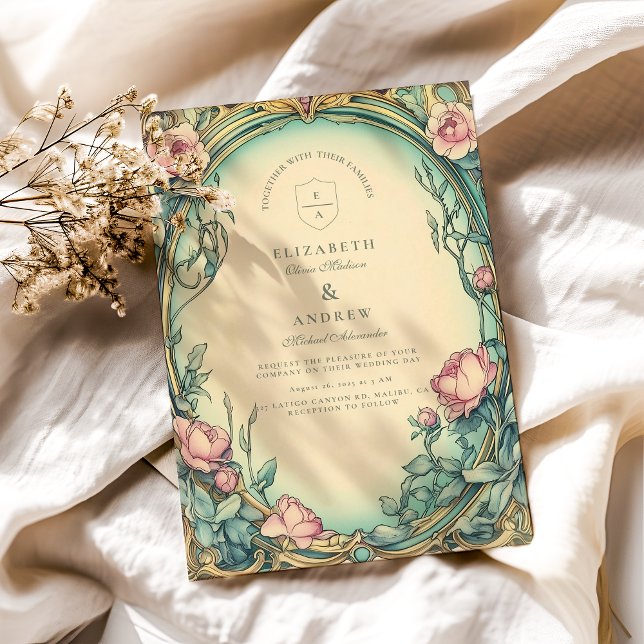 Convites Casamento no Jardim Azul Rosa (Criador carregado)