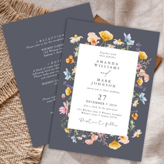 Convites Casamento no Jardim Botânico de Flores Silvestres  (Criador carregado)