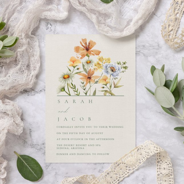 Convites Casamento no Jardim Botânico de Flores Silvestres (Criador carregado)