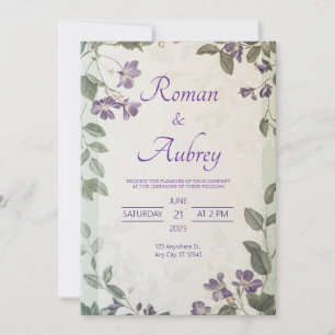 Convites Casamento no Jardim com Vinha de Lavanda Botânica 