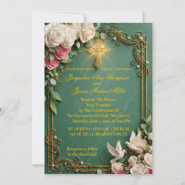 Convites Casamento no Jardim de Cruz e Rosa Esmeralda