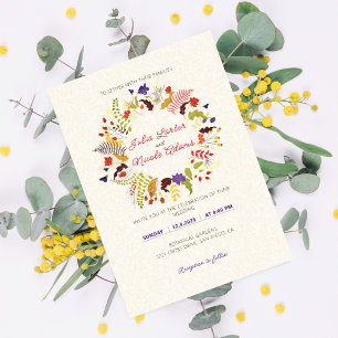 Convites Casamento no Jardim de Flores Exóticas Wild Rose W