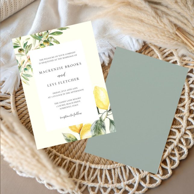 Convites Casamento no Jardim de Limão Elegante (Criador carregado)