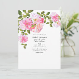 Convites Casamento no Jardim de Rosas Rosa