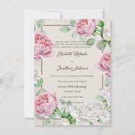 Convites Casamento no Jardim de Rosas Rosa