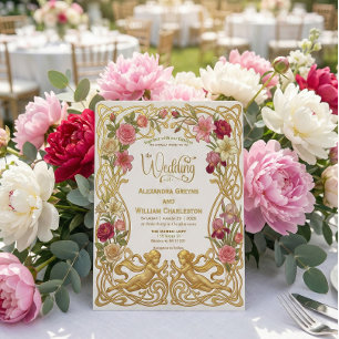 Convites Casamento no Jardim dos Anjos Românticos Barrocos 