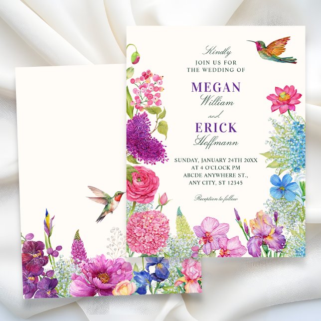 Convites Casamento no jardim floral (Criador carregado)