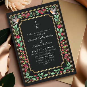 Convites Casamento no Jardim Floral Botânico Encantador Pre