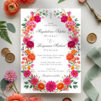 Casamento no Jardim Floral Cor-de-Rosa e Laranja V
