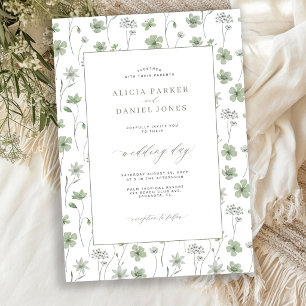 Convites Casamento no jardim floral de flores silvestres ve