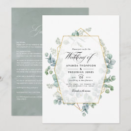 Convites Casamento no Jardim Geométrico de Eucalipto