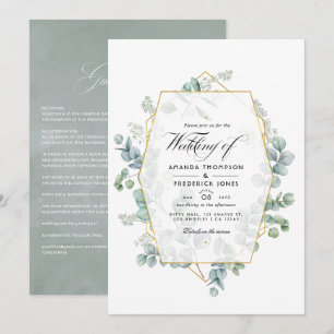Convites Casamento no Jardim Geométrico de Eucalipto