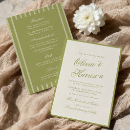 Convites Casamento no Jardim Oliva Verde Caligrafia Tudo em