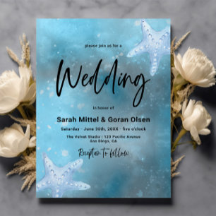 Convites Casamento no Mar Azul Profundo