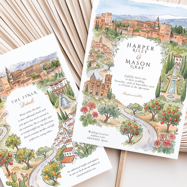 Convites Casamento no Palácio Alhambra em Granada, Espanha (Criador carregado)