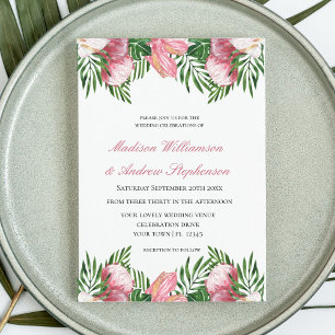 Convites Casamento no Paraíso Tropical com Aquarela Floral
