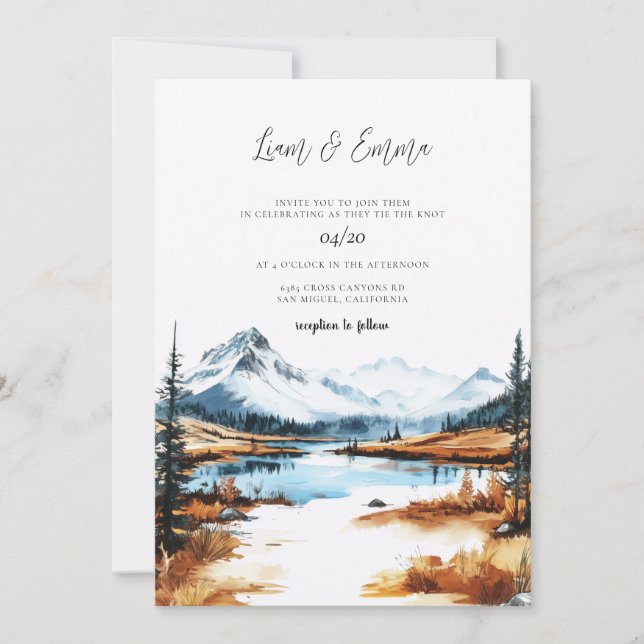 Convites Casamento no Parque Nacional de Yellowstone (Frente)