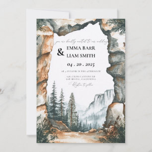 Convites Casamento no Parque Nacional de Yosemite Aquarela