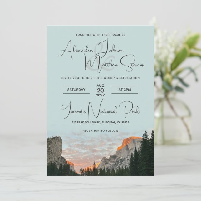 Convites Casamento no Parque Nacional Yosemite (Em pé/Frente)