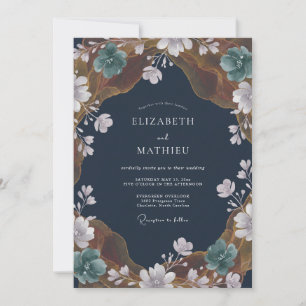 Convites Casamento no Pomar Azul-Naval Pintado