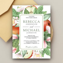 Casamento no Pomar de Maçãs Vermelhas Florais Botâ