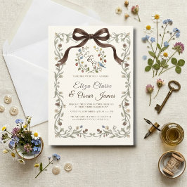 Convites Casamento no Prado de Flores Silvestres Coquette