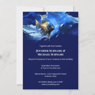 Convites Casamento no tema de recife náutico no oceano azul