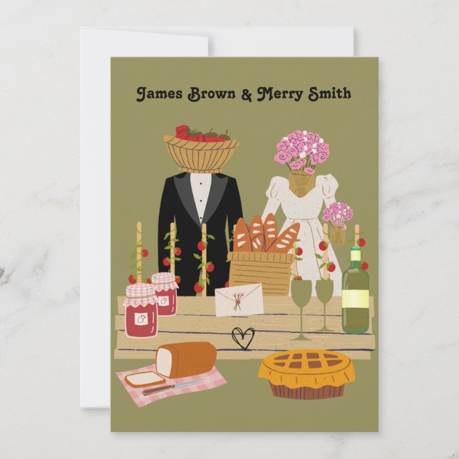 Convites Casamento Nobre Romântico Clássico de Morango (Frente)