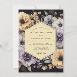 Convites Casamento Nocturno Dourado Lavanda
