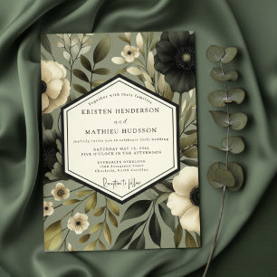 Convites Casamento Nocturno Floral Salvia