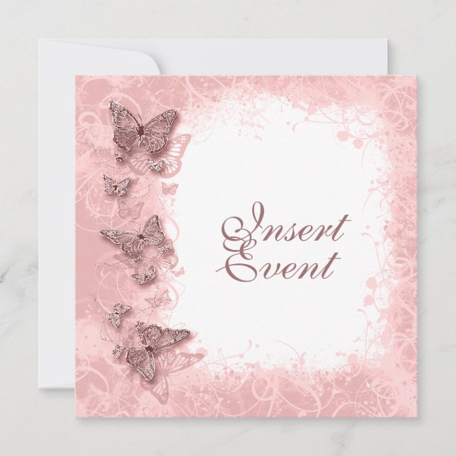 Convites Casamento noivado aniversário tema borboleta (Frente)