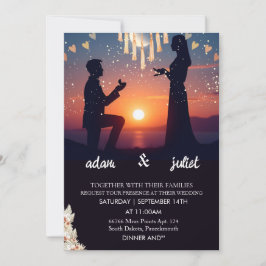 Convites Casamento noturno do boho russo elegante Twilight