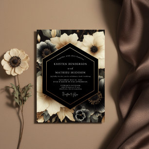 Convites Casamento Noturno Floral Mal-humorado Creme