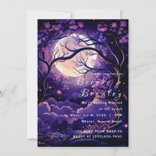 Convites Casamento Noturno na Floresta ao Luar