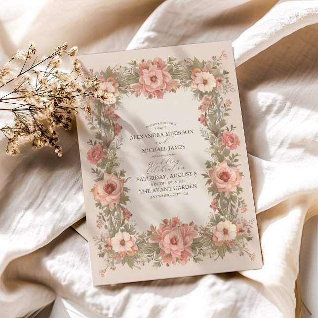 Convites Casamento Nouveau de Arte do Jardim Botânico (Criador carregado)