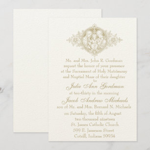 Convites Casamento Nupcial da Santa Família Católica Dour