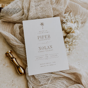 Convites Casamento Oásis Palmeira Bege