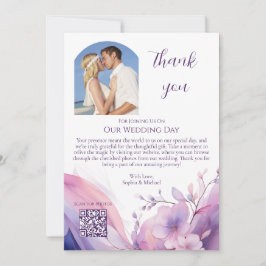 Convites Casamento Obrigado-Aquarela Cereja Blossomas
