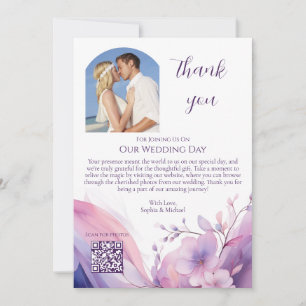 Convites Casamento Obrigado-Aquarela Cereja Blossomas